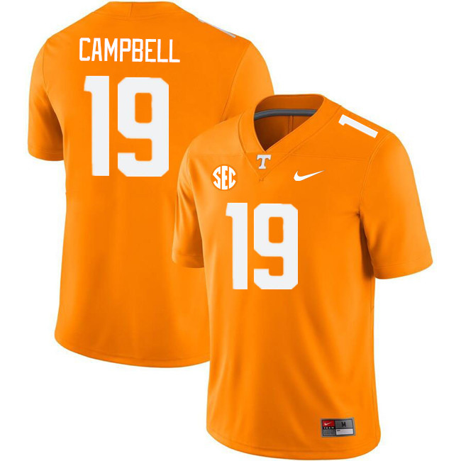 Men #19 Charles Campbell Tennessee Volunteers College Football Jerseys Stitched Sale-Orange